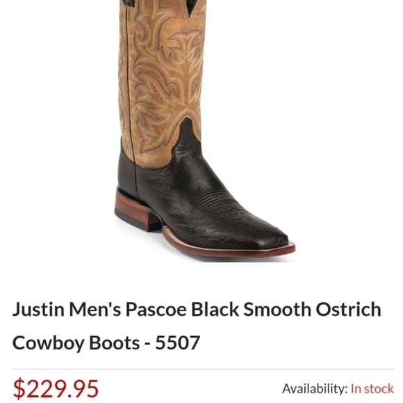 Black Smooth Ostrich Cowboy Boots 
